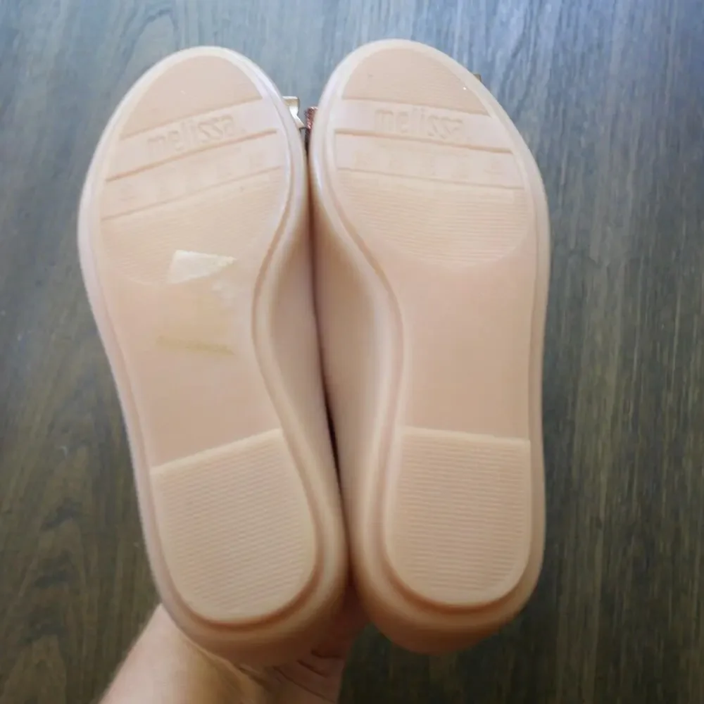 NEW Mel by Melissa Girl's 11 Space Love Jelly Flats Pink Rose Gold Bow